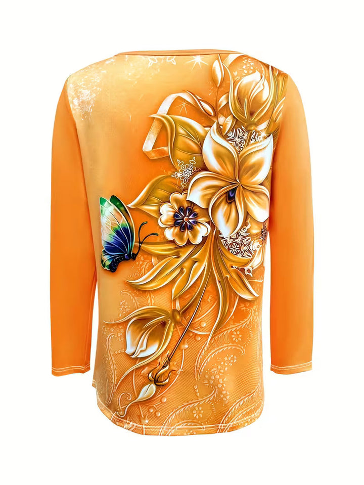 Faylorisse - Fashionable Floral Print Top