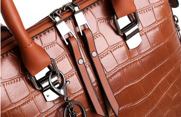 SOPHIA | VINTAGE CROCODILE PATTERN 4-9IECE BAG
