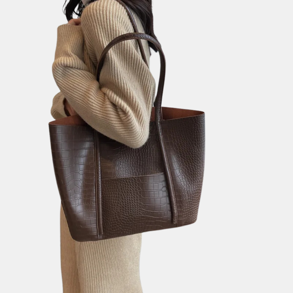 Sophia | Croc Leather Shoulder Bag