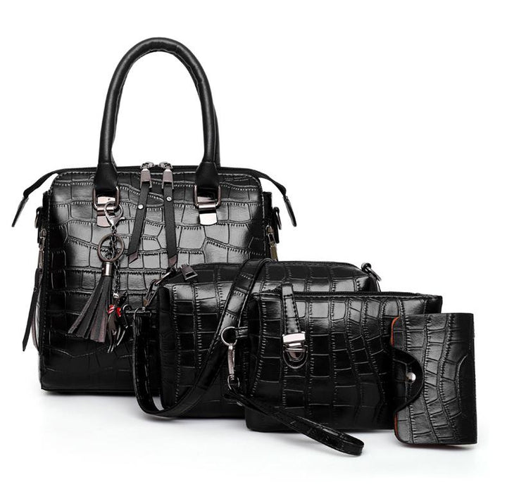 SOPHIA | VINTAGE CROCODILE PATTERN 4-9IECE BAG