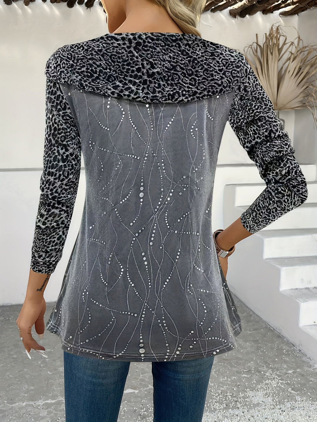 Lunessavine - Elegant Off-Shoulder Blouse with Subtle Details