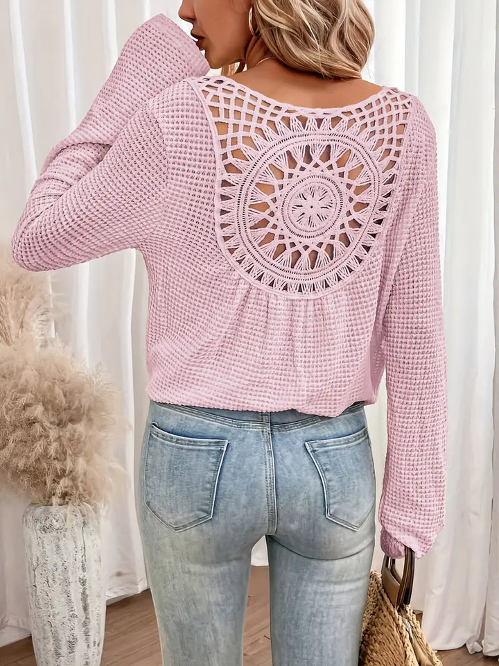 Belen - Elegant Ibiza style blouse with V-neck