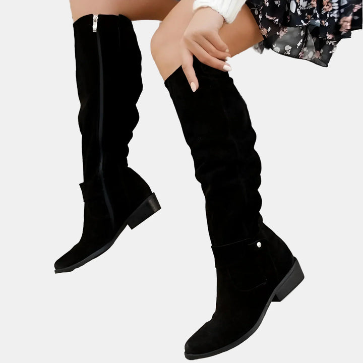 Avery - Suede Low - Heeled Boots