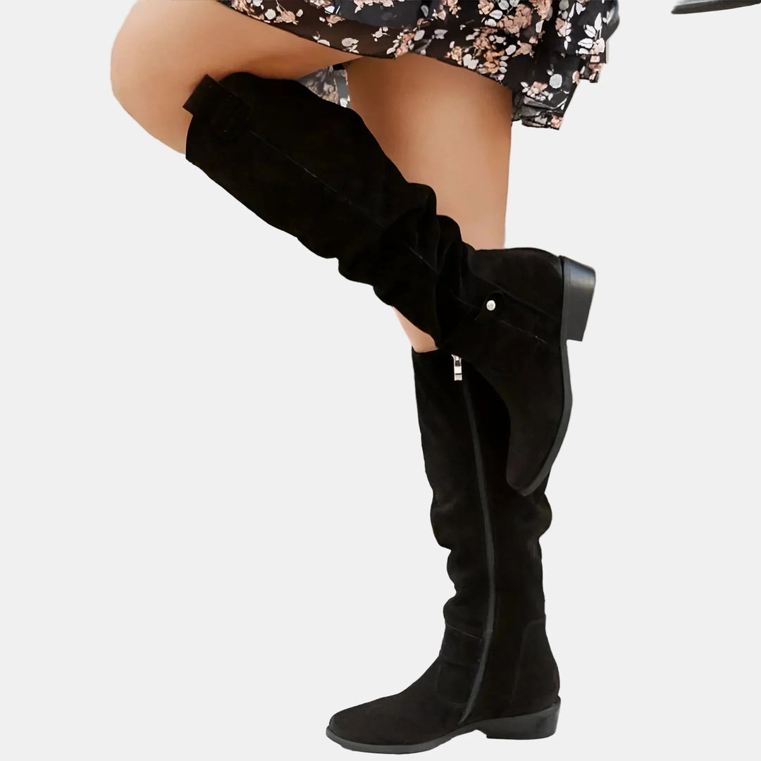 Avery - Suede Low - Heeled Boots