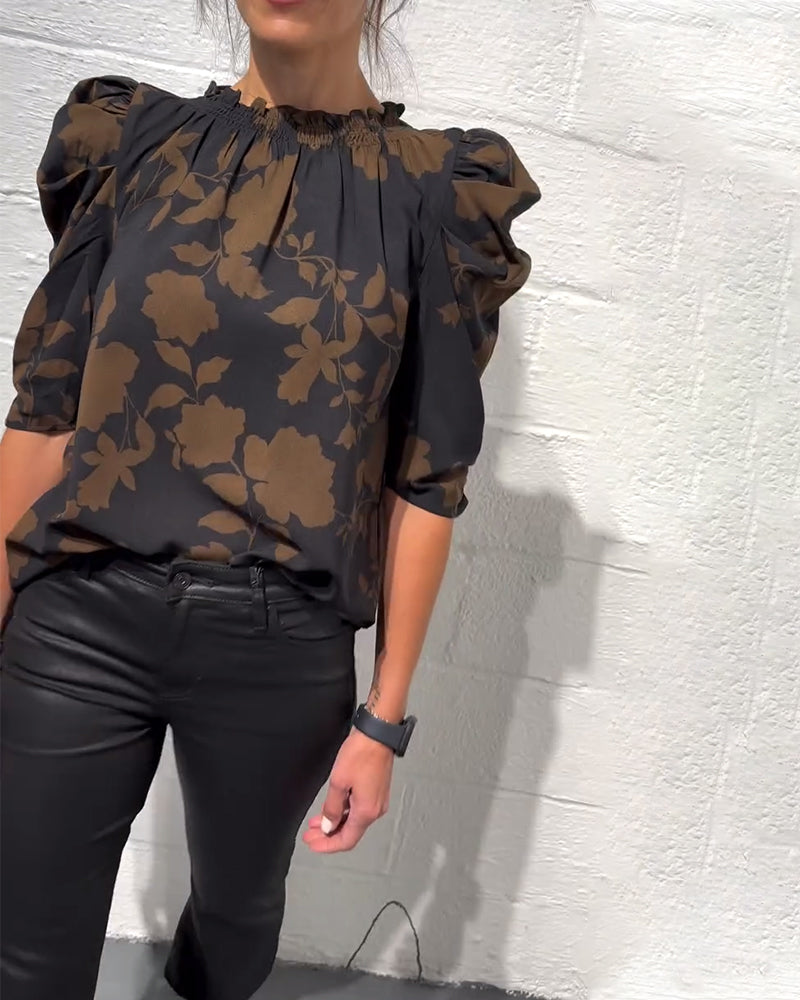 Bellamy - Puff Sleeve Blouse with Ruffles