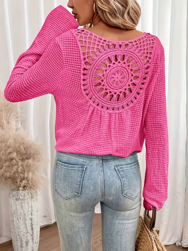 Belen - Elegant Ibiza style blouse with V-neck