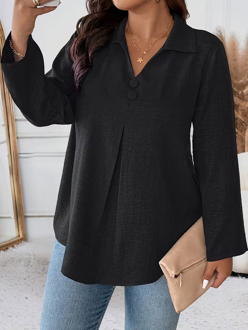 Elmyra - Elegant Button-Down Flowy Shirt