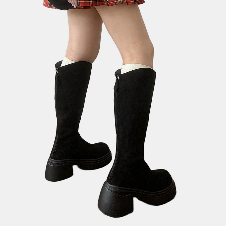 Samira | Back Zipper High Boots