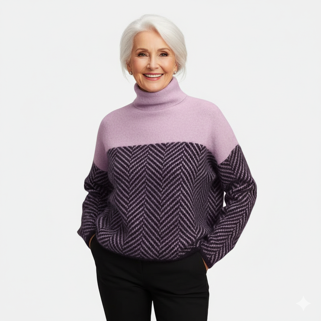 Eva - Herringbone Knit Sweater