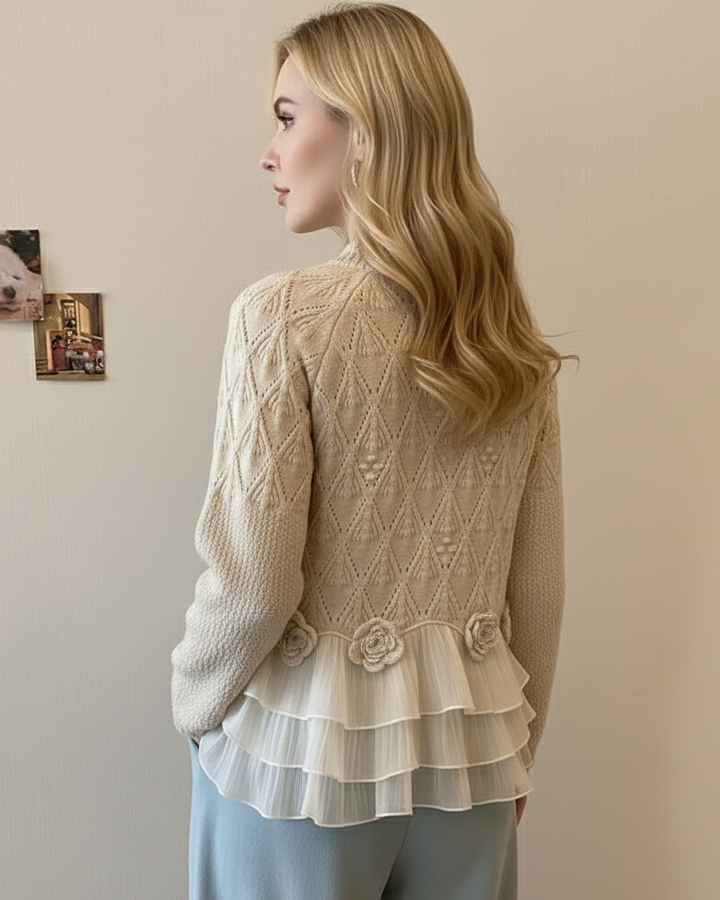 Selavellisse - Romantic Ruffled Knitted Cardigan