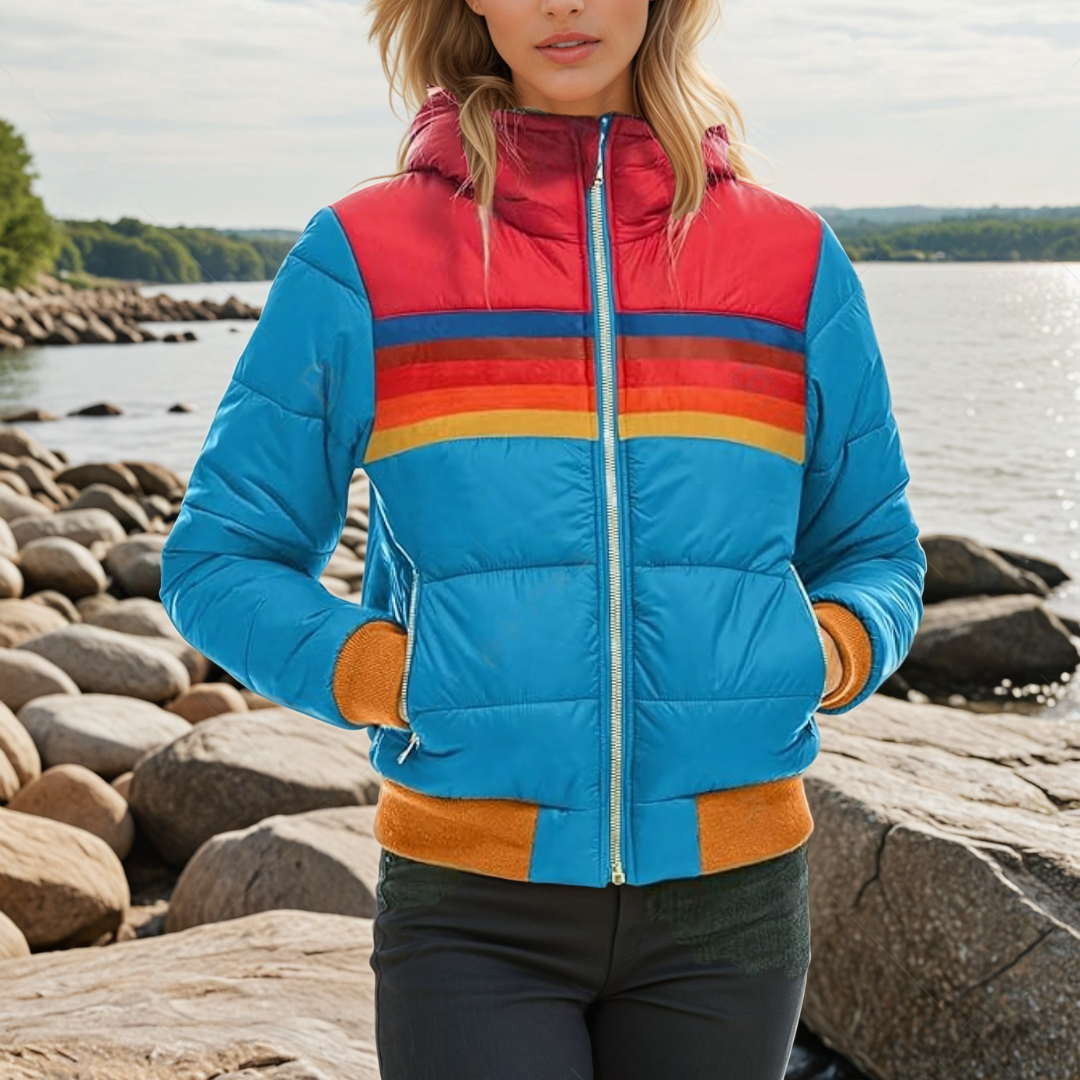 Olivia - Retro Stylish Parka with Fur Hood