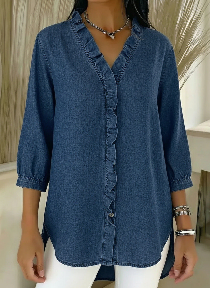 Selyra - Elegant Women's Ruffled Blouse