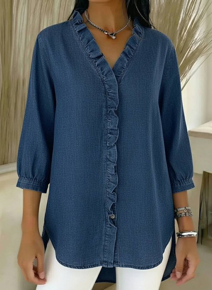 Selyra - Elegant Women's Ruffled Blouse