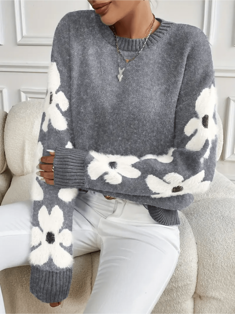 KATY | Elegant Floral Sweater